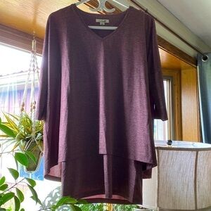 Simply Noelle burgundy double layer top​​​​​​​​​​​​​​​​​